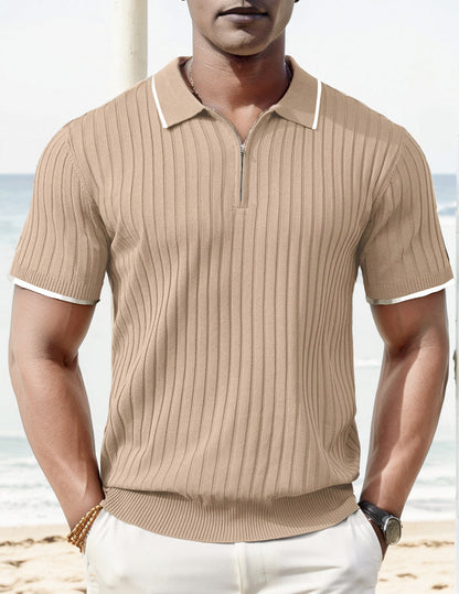 Kurzarm Polo-Shirt Modern Gerippt