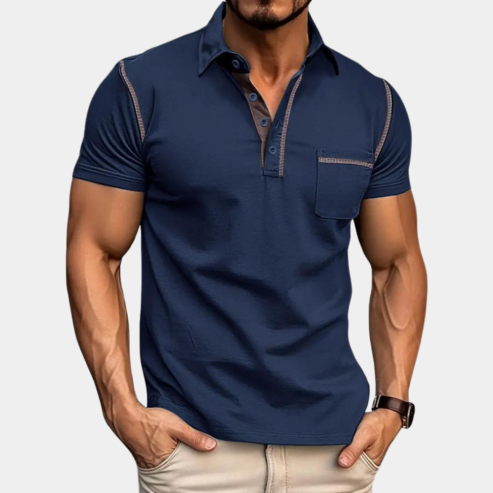 Herren Polo Shirt Kurzarm Modern Design - IdealeKleiden