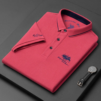 Herren Polo Leinen Hemd Kurzarm