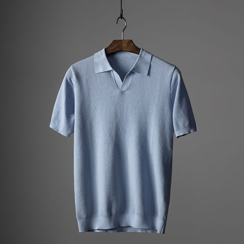 Kurzarm Polo Hemd V-Ausschnitt Modern
