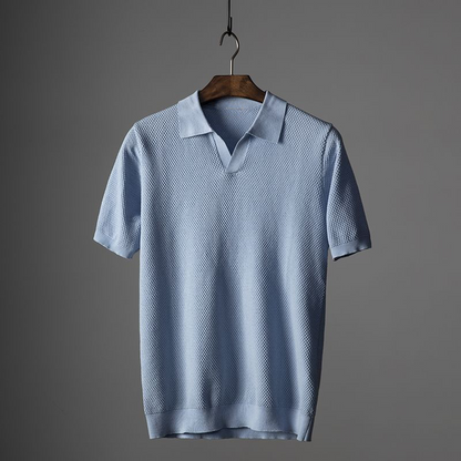 Kurzarm Polo Hemd V-Ausschnitt Modern