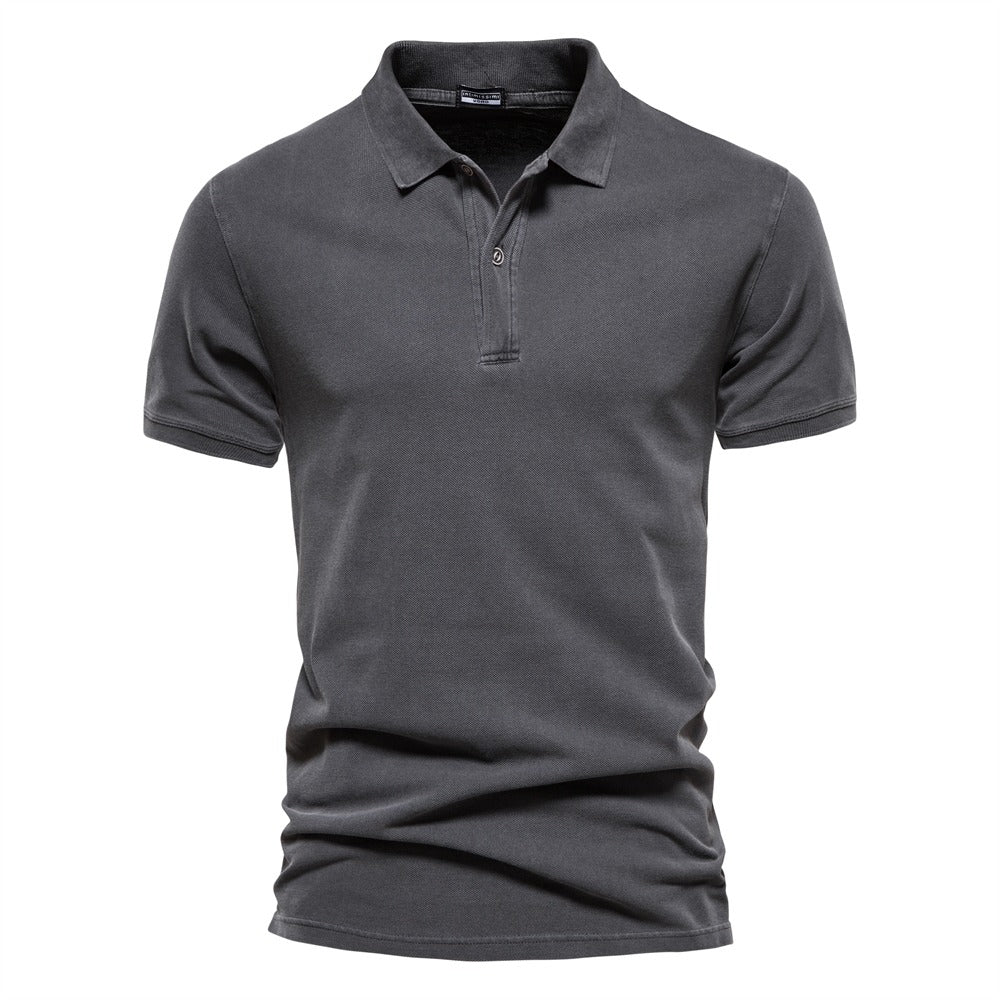 Herren Polo-Shirt Lässig Modern Halbknopf