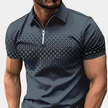 Herren Polo Shirt Viertelreißverschluss Elegant