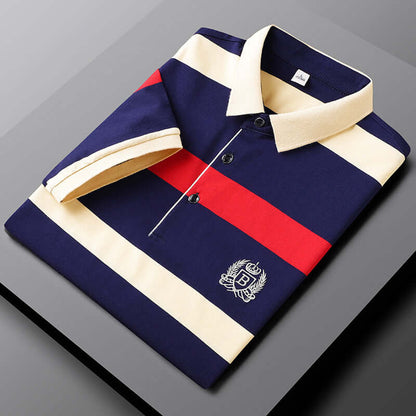 Herren Polohemd Streifen Design