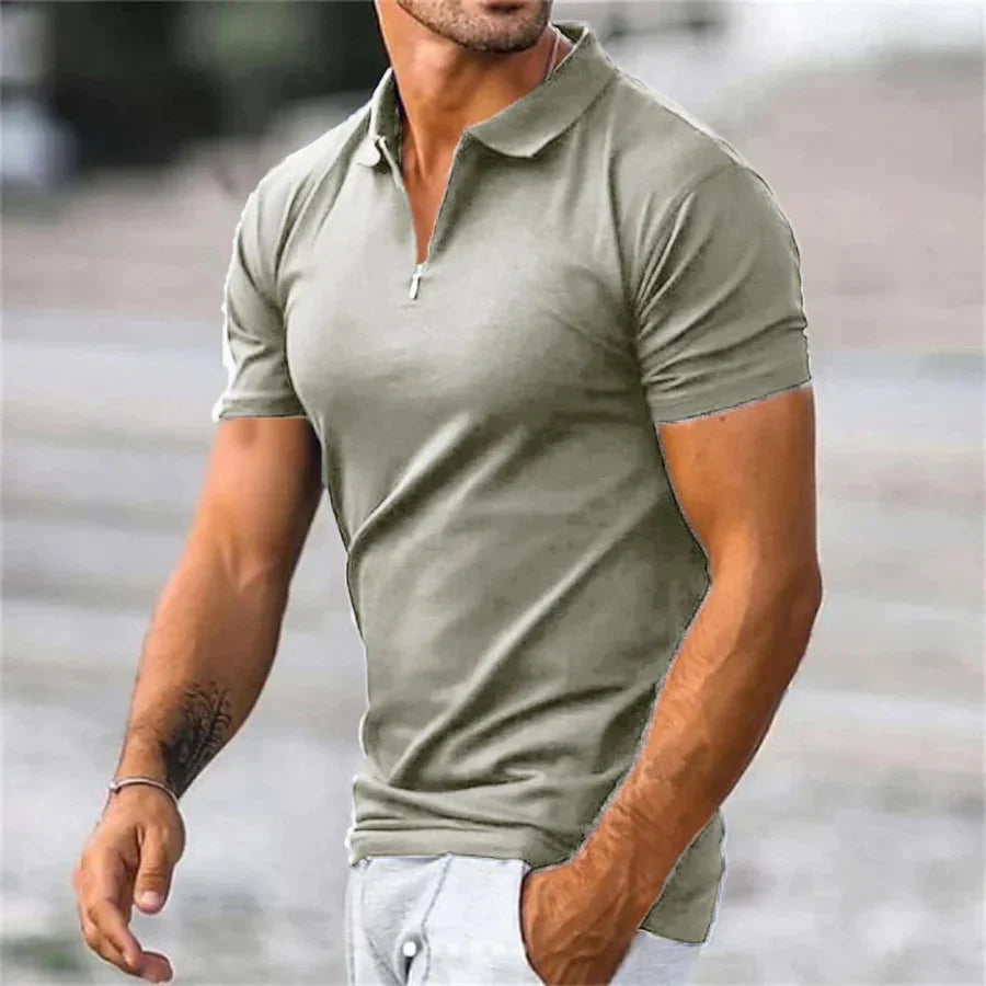 Herren Poloshirt Kragen Quarter Zip