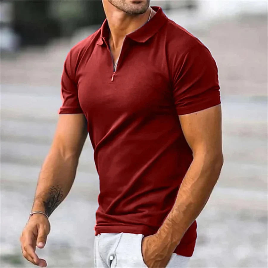 Herren Poloshirt Kragen Quarter Zip