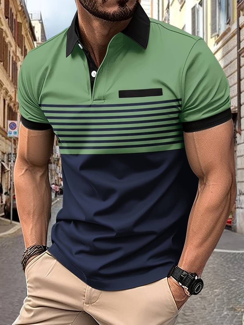 Herren Polohemd Kurzarm Elegantes Design - IdealeKleiden