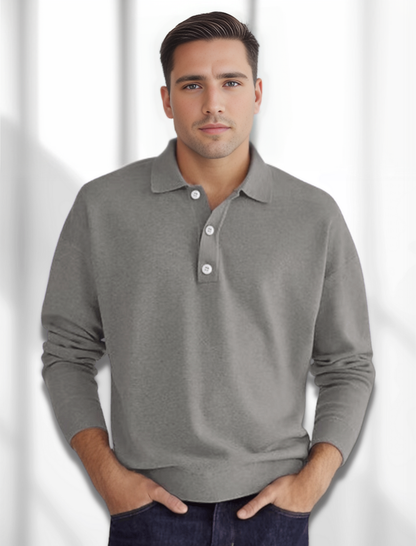Herren Polohemd Langarm Modern Style