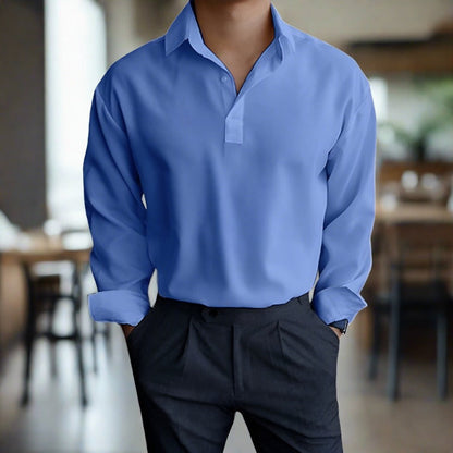 Bequemes Herren Polohemd Langarm Elegant