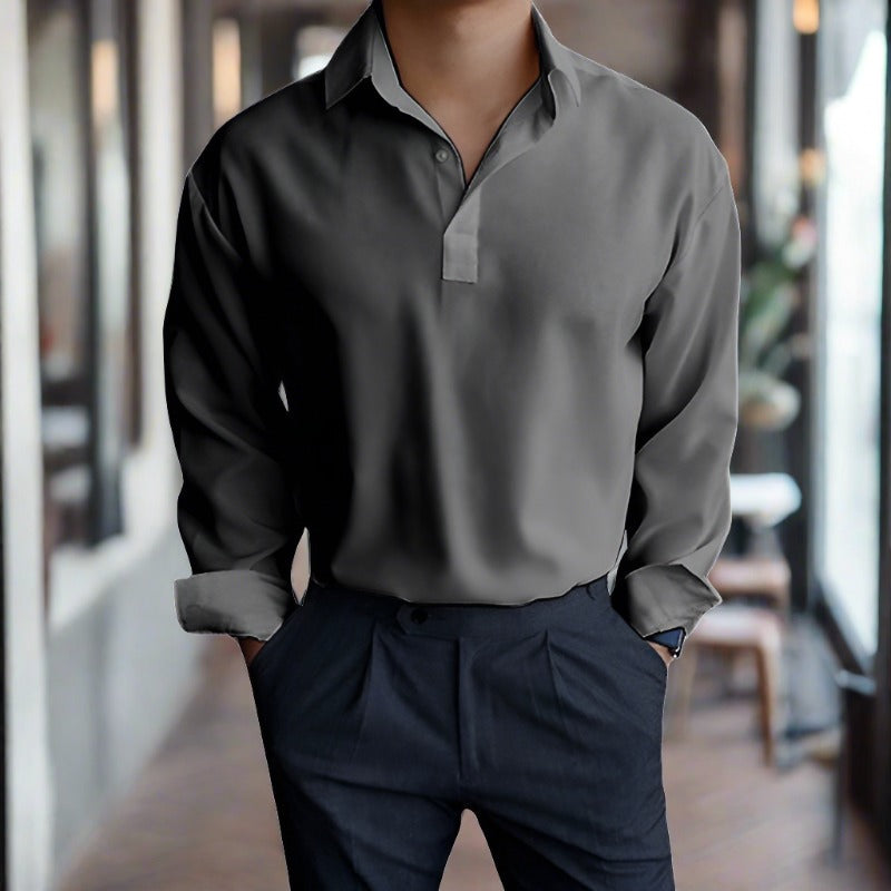 Bequemes Herren Polohemd Langarm Elegant