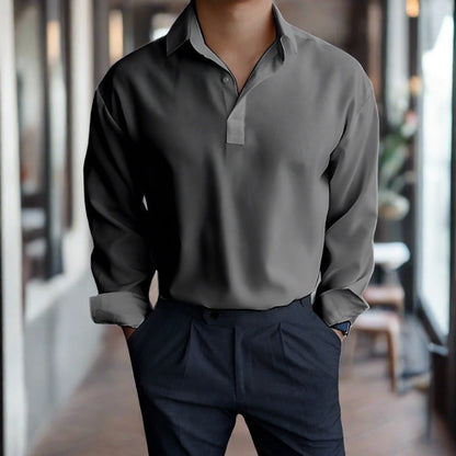 Bequemes Herren Polohemd Langarm Elegant