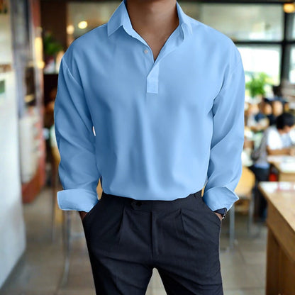 Bequemes Herren Polohemd Langarm Elegant