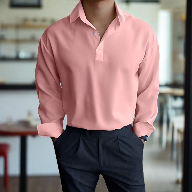 Bequemes Herren Polohemd Langarm Elegant