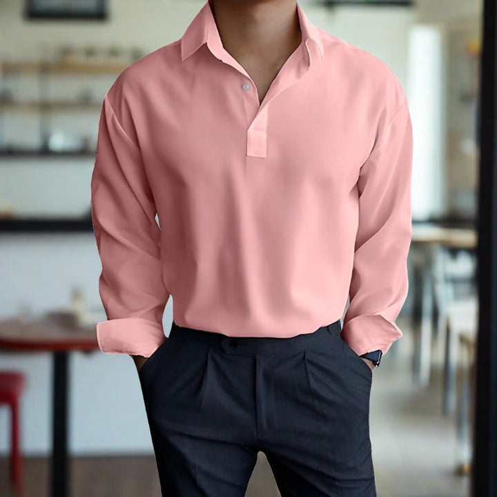 Bequemes Herren Polohemd Langarm Elegant