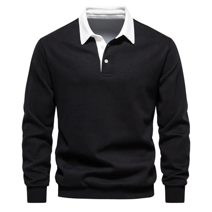 Herren Pullover Langarm Poloshirt