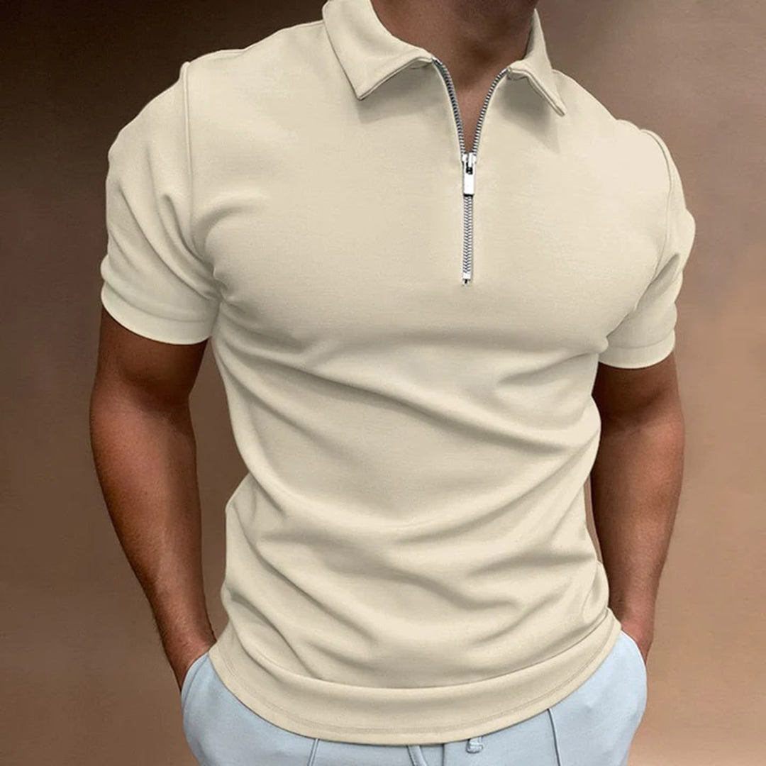 Herren Polohemd Quarter-Zip Kragen-Shirt