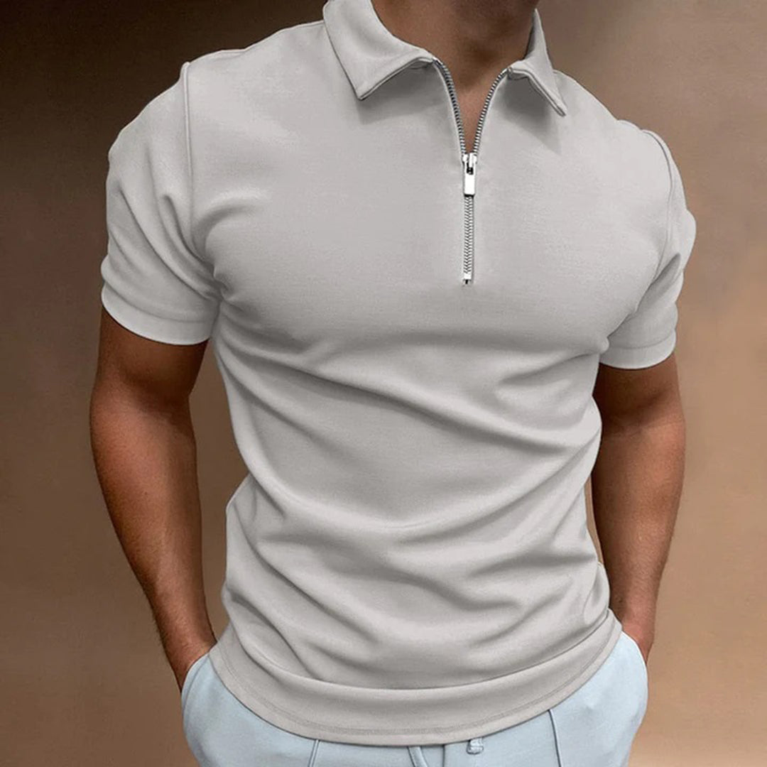 Herren Polohemd Quarter-Zip Kragen-Shirt