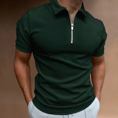 Herren Polohemd Quarter-Zip Kragen-Shirt