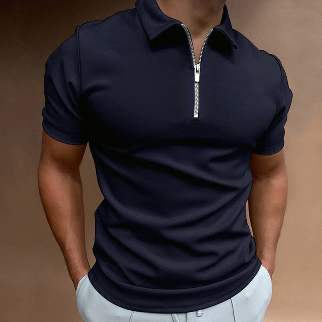 Herren Polohemd Quarter-Zip Kragen-Shirt