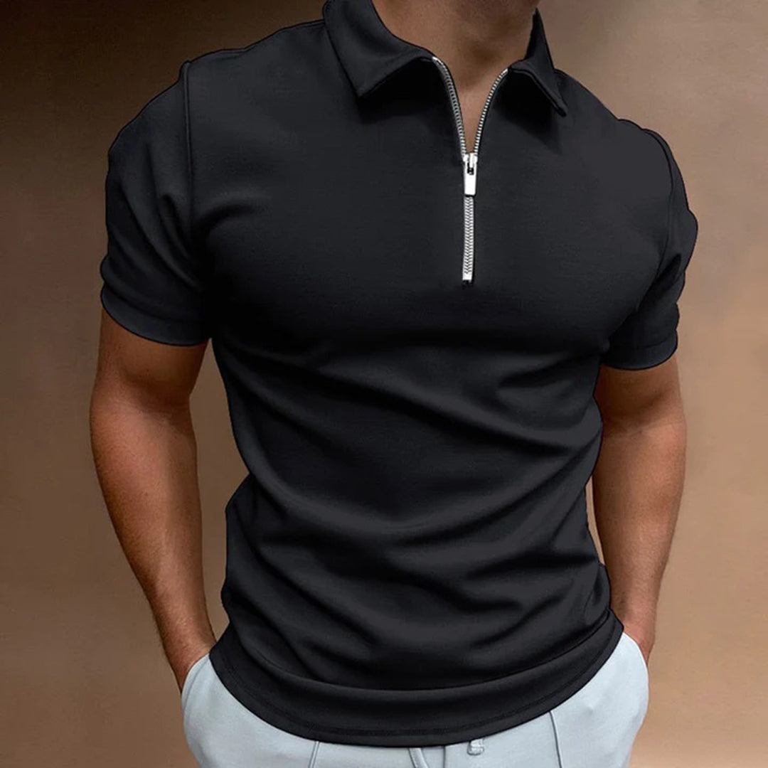 Herren Polohemd Quarter-Zip Kragen-Shirt - IdealeKleiden