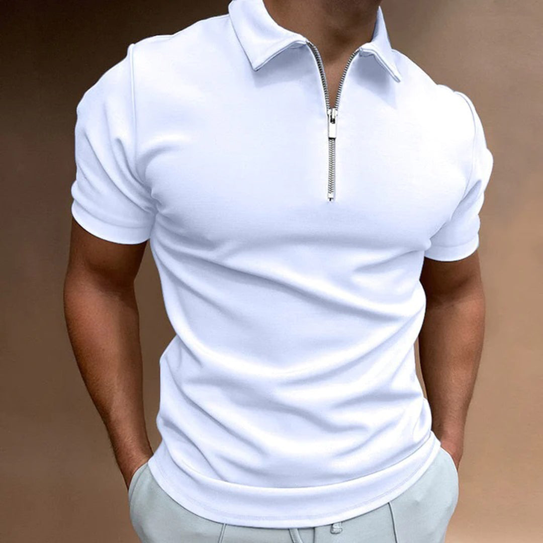 Herren Polohemd Quarter-Zip Kragen-Shirt