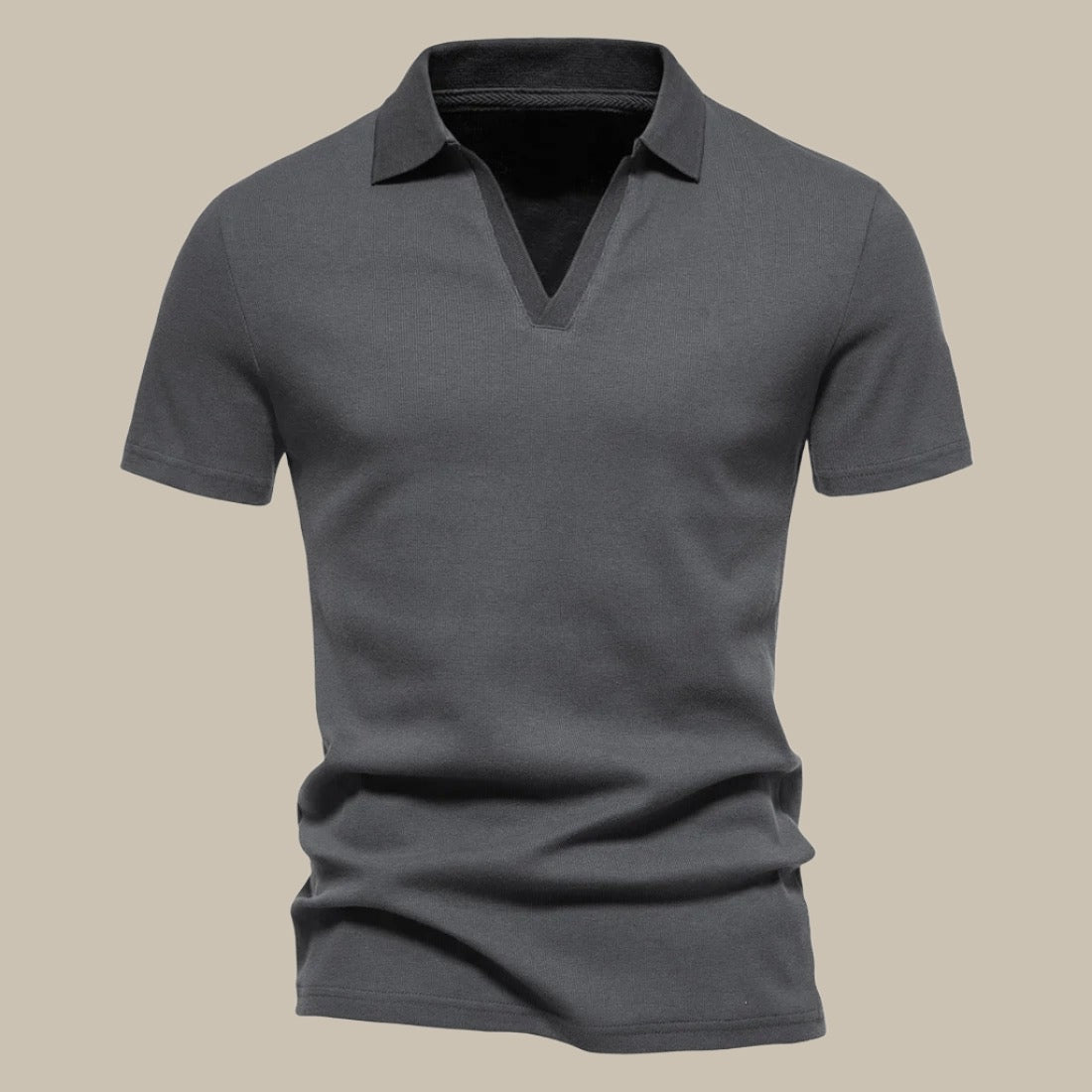 Herren Polohemd V-Ausschnitt Modern Sportlich