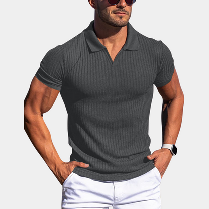 Herren Poloshirt Klassisch Gerippt