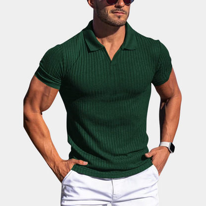 Herren Poloshirt Klassisch Gerippt