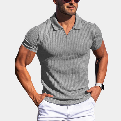 Herren Poloshirt Klassisch Gerippt