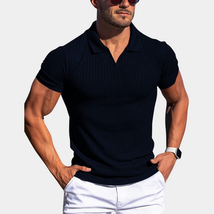 Herren Poloshirt Klassisch Gerippt