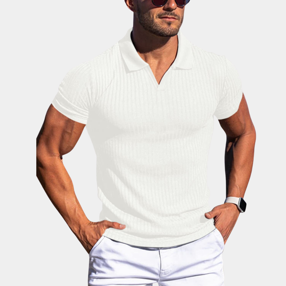 Herren Poloshirt Klassisch Gerippt - IdealeKleiden