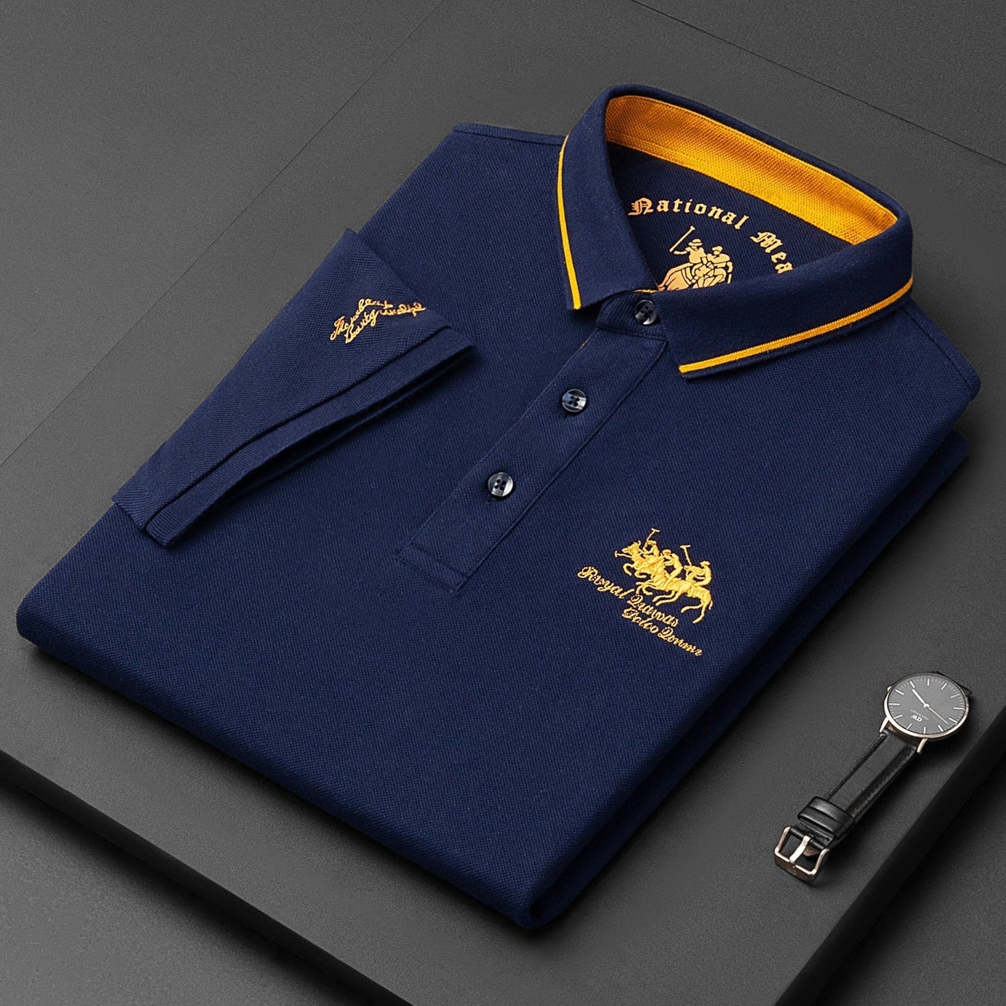 Herren Poloshirt Klassisch Knopfleiste