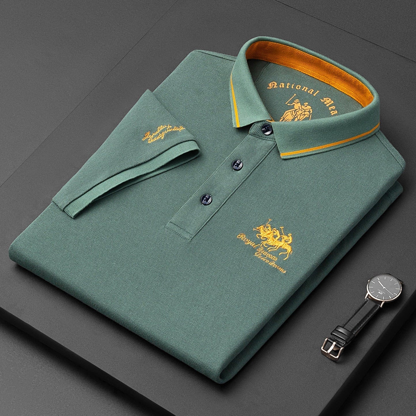 Herren Poloshirt Klassisch Knopfleiste
