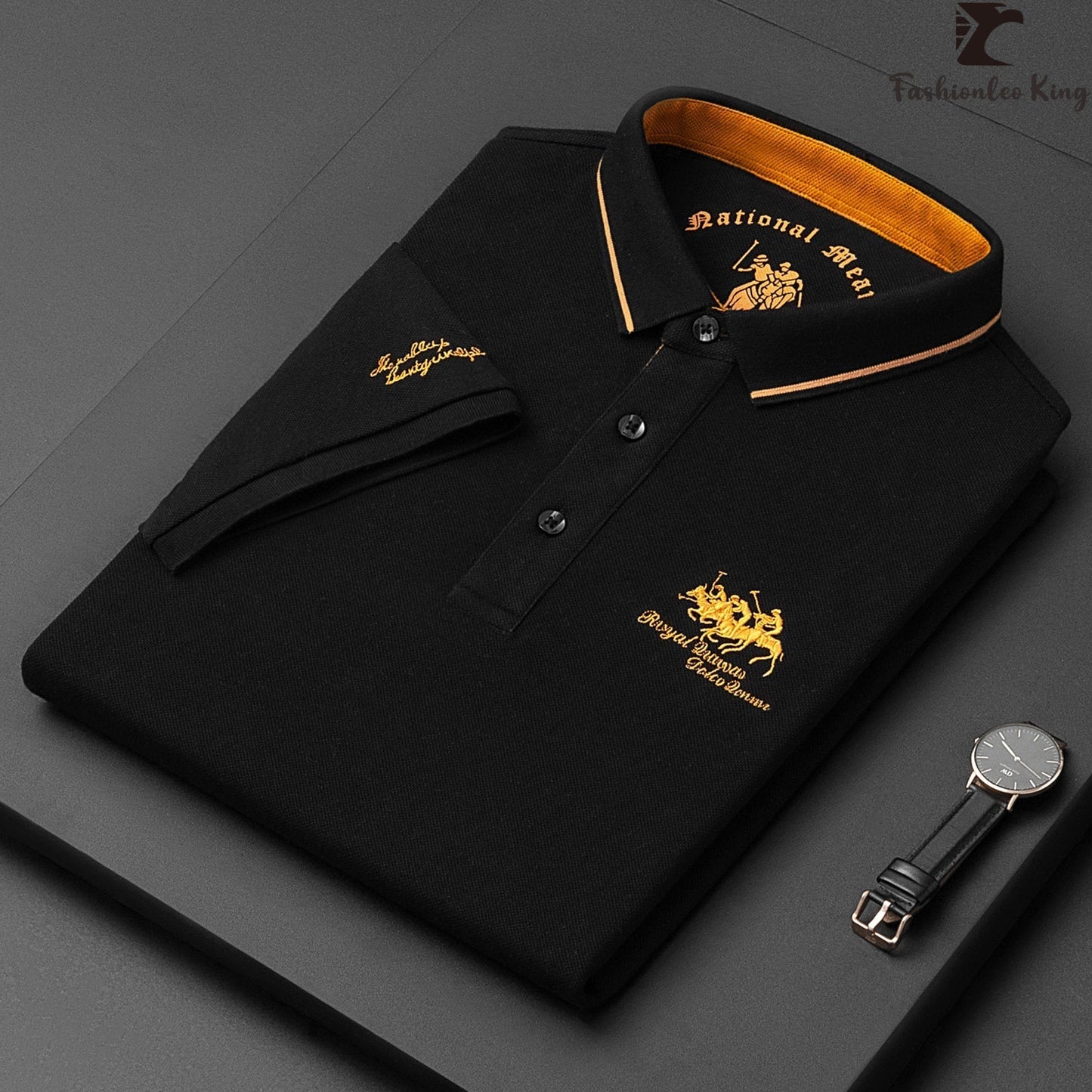 Herren Poloshirt Klassisch Knopfleiste