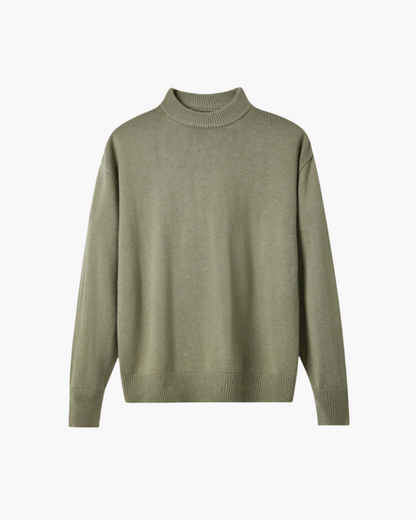 Herren Pullover Warm Aus Wolle Hochgeschlossen
