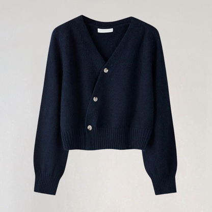 Damen Wolljacke V-Ausschnitt Elegantes Design