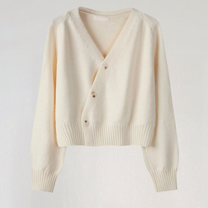 Damen Wolljacke V-Ausschnitt Elegantes Design