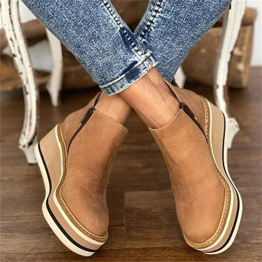 Damen Stiefeletten Hochzeit Wedge Absatz Schnellverschluss - IdealeKleiden
