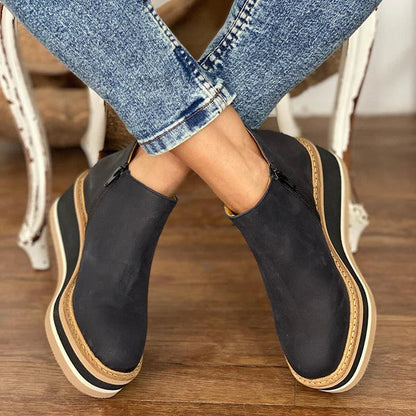 Damen Stiefeletten Hochzeit Wedge Absatz Schnellverschluss