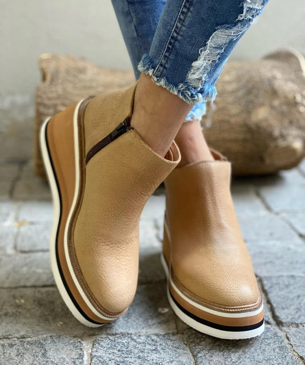 Damen Stiefeletten Hochzeit Wedge Absatz Schnellverschluss