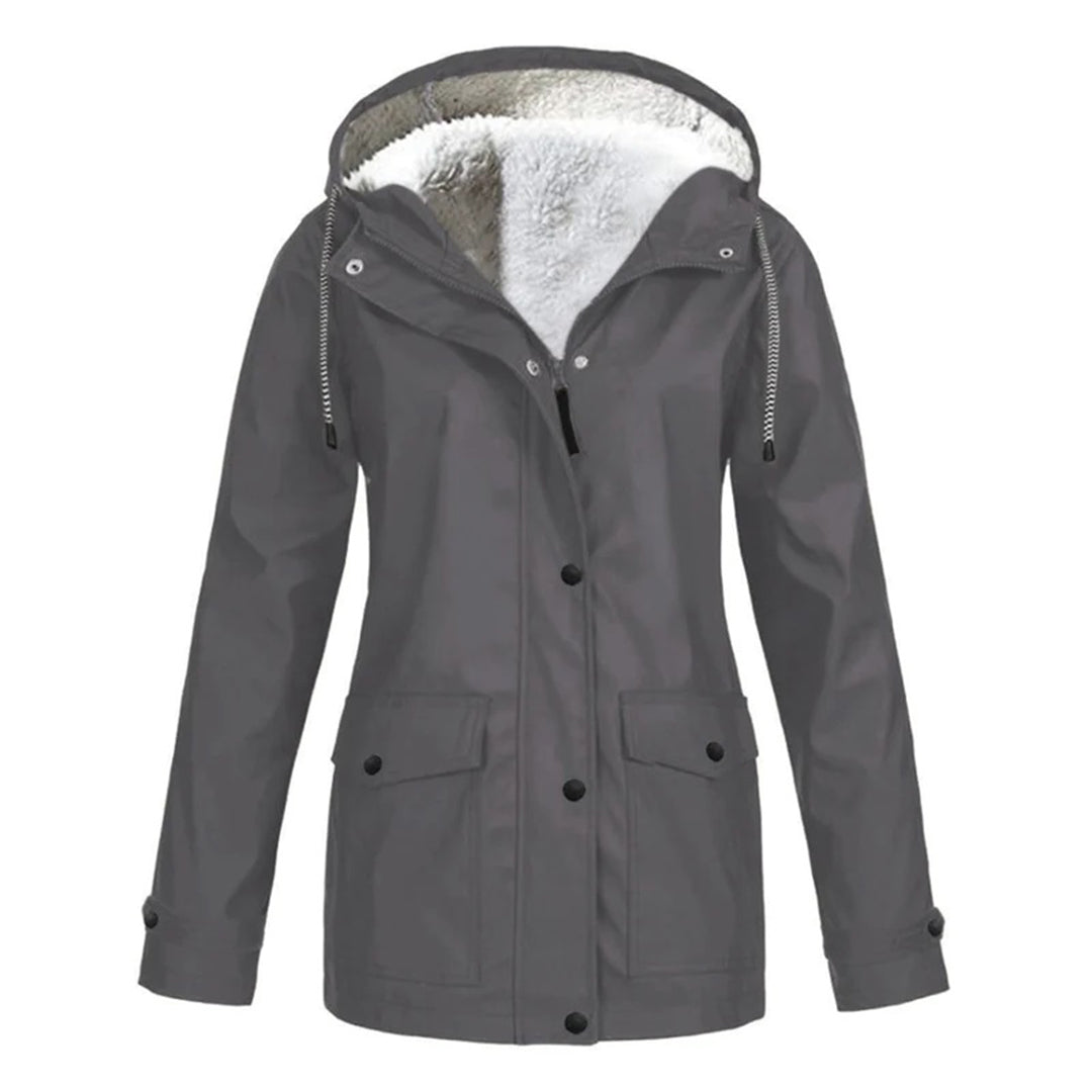 Winterjacke Damen Warm Elegant Schwarz - IdealeKleiden