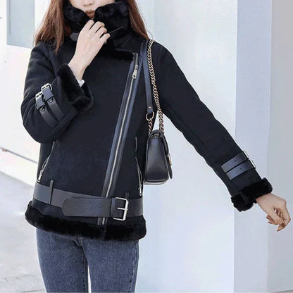 Winterjacke Warm Elegant Breit Revers