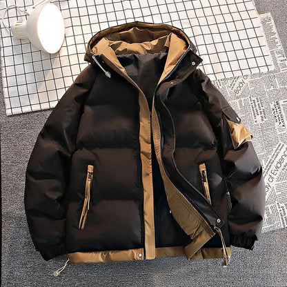 Herren Winterjacke Warm Daunen Kapuze