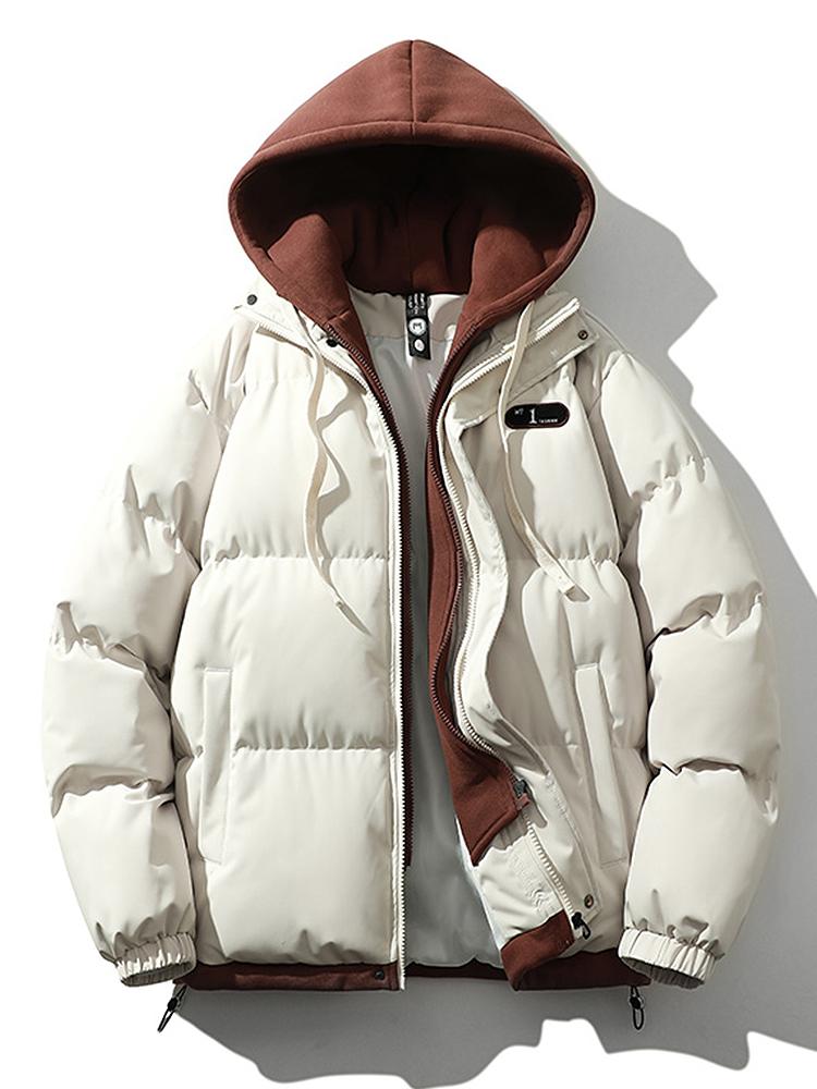 Wattierte Pufferjacke Herren Winter Mantel Kapuze