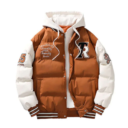 Wattierte Herren Winterjacke Mit Kapuze