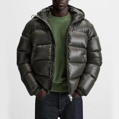 Warme Winterjacke Schwarz Daunenjacke für Männer