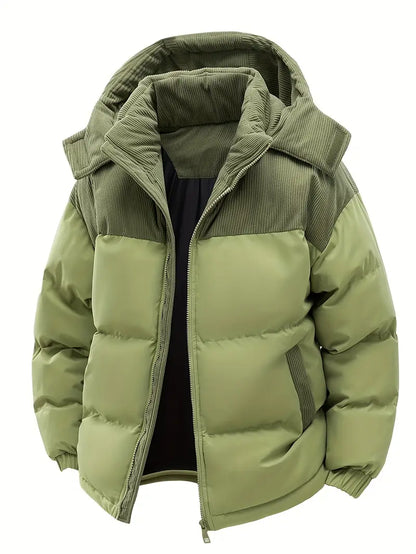 Warme Winterjacke Herren Pufferjacke Kapuze