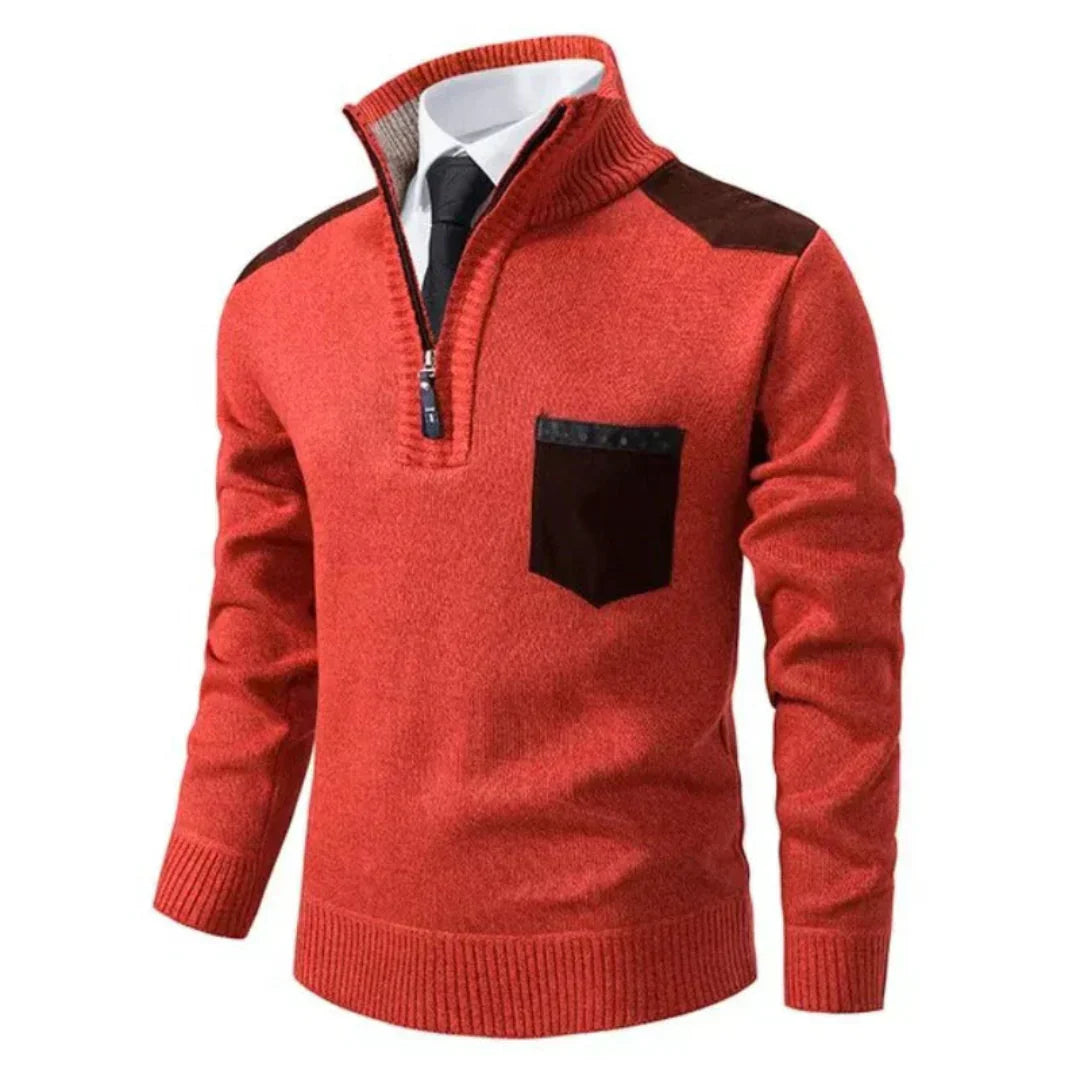 Herren Pullover Lässig Langarm Stricklook