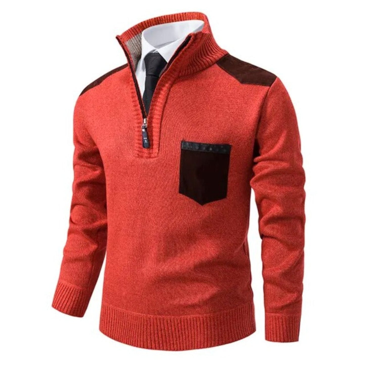 Herren Pullover Modern Halbzip Design