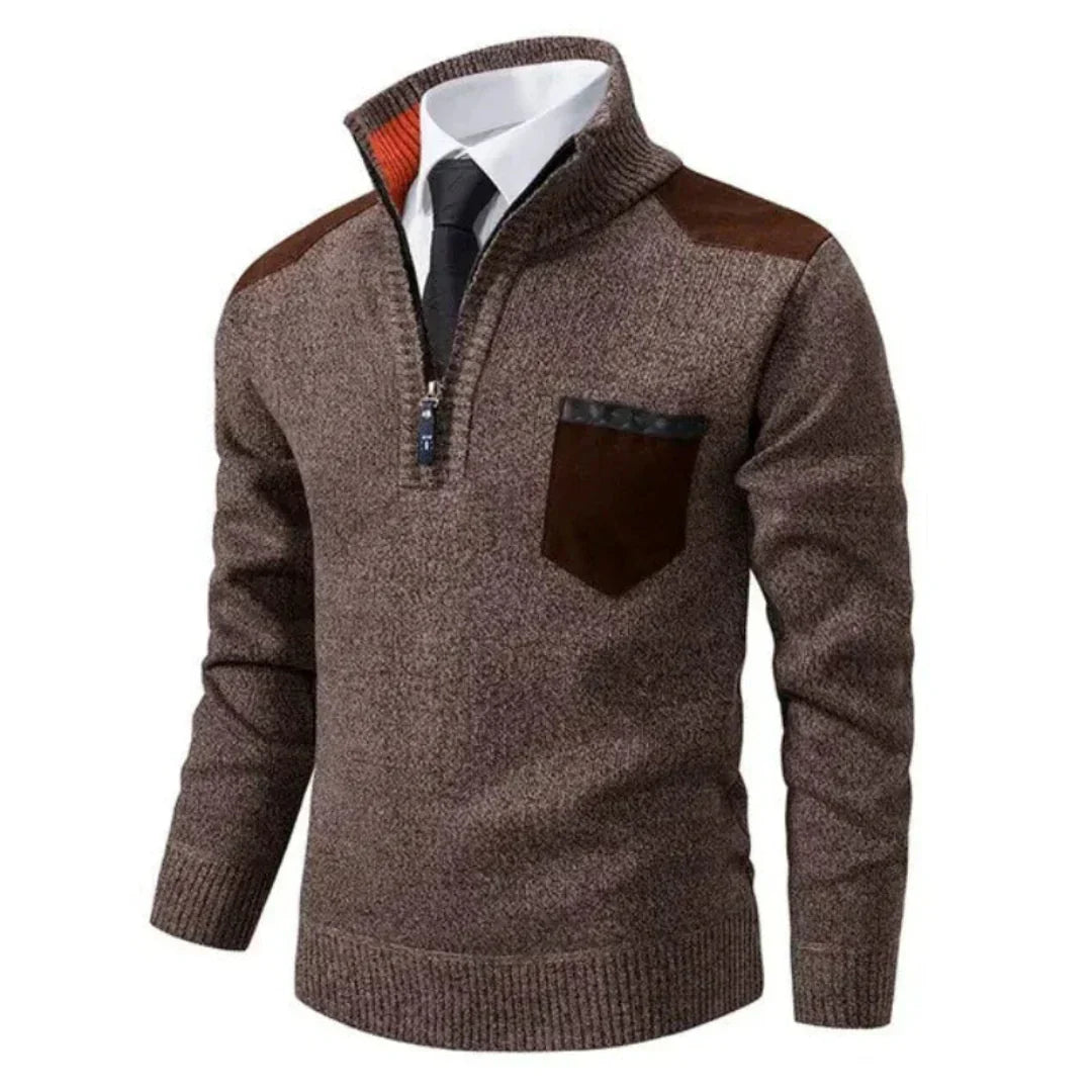 Herren Pullover Langarm Reißverschluss